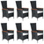 7 Piece Patio Dining Set Poly Rattan Black A949-3070766