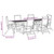 7 Piece Patio Dining Set Solid Wood Acacia and Textilene A949-3279278