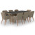 9 Piece Patio Dining Set Poly Rattan Brown A949-3059486