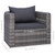 6 Piece Patio Sofa Set with Cushions & Pillows Poly Rattan Gray A949-44159