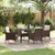 Garden Dining Set 5 pcs Brown Poly Rattan A949-3380157