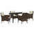 Garden Dining Set 5 pcs Brown Poly Rattan A949-3380157