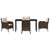Garden Dining Set 5 pcs Brown Poly Rattan A949-3380157