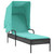 Sun Lounger with Canopy Black Poly Rattan A949-368196