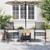 3 Piece Bistro Set with Cushions Black Poly Rattan Acacia Wood A949-366259
