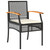 3 Piece Bistro Set with Cushions Black Poly Rattan Acacia Wood A949-366259