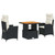 3 Piece Patio Dining Set with Cushions Black Poly Rattan A949-3277433