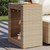 Patio Side Table with Wooden Top Beige 23.6"x15.7"x29.5" Poly Rattan A949-366305