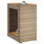 Patio Side Table with Wooden Top Beige 23.6"x15.7"x29.5" Poly Rattan A949-366305