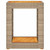 Patio Side Table with Wooden Top Beige 23.6"x15.7"x29.5" Poly Rattan A949-366305