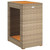 Patio Side Table with Wooden Top Beige 23.6"x15.7"x29.5" Poly Rattan A949-366305