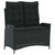 2 Piece Patio Dining Set with Cushions Black Poly Rattan A949-3277451