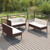 6 Piece Patio Lounge Set with Cushions Poly Rattan Brown A949-3094351