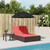 Double Sun Lounger with Cushions&Parasol Brown Poly Rattan A949-368087