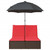 Double Sun Lounger with Cushions&Parasol Brown Poly Rattan A949-368087