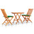 3 Piece Bistro Set with Green Cushions Solid Teak Wood A949-3063230