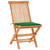 3 Piece Bistro Set with Green Cushions Solid Teak Wood A949-3063230