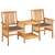 Patio Chairs with Tea Table and Cushions Solid Acacia Wood A949-3061298
