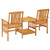 Patio Chairs with Tea Table and Cushions Solid Acacia Wood A949-3061298