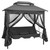 Outdoor Convertible Swing Bench with Canopy Anthracite 86.6"x63"x94.5" Steel A949-45073