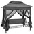 Outdoor Convertible Swing Bench with Canopy Anthracite 86.6"x63"x94.5" Steel A949-45073