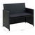 4 Piece Patio Lounge Set with Cushions Poly Rattan Black A949-46390