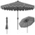 10 Feet Solar Patio Umbrella with 24 LED Lights-Gray - Color: Gray D681-NP12427GR