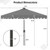 10 Feet Solar Patio Umbrella with 24 LED Lights-Gray - Color: Gray D681-NP12427GR