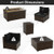 7 Pieces Outdoor Furniture Set with 32 Inch Fire Pit Table and Propane Tank Cover-Black - Color: Bl D681-NP10261CF+HW68691ADK+