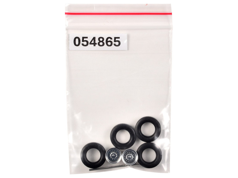 Rear Low Profile Wheelset Chrome 1/87 (HO) Plastic Model by Promotex F977-054865BK