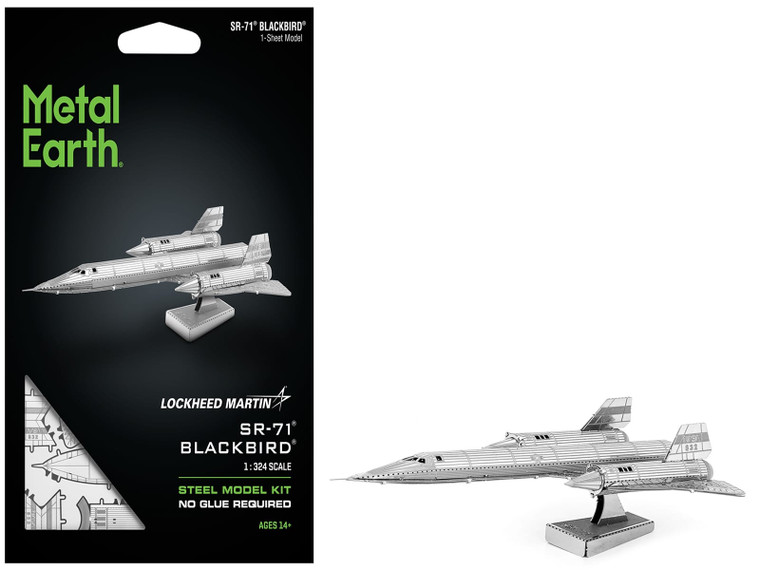 Model Kit Lockheed Martin SR-71 Blackbird Aircraft (Moderate Difficulty) Steel Model by Metal Earth F977-1-MMS062
