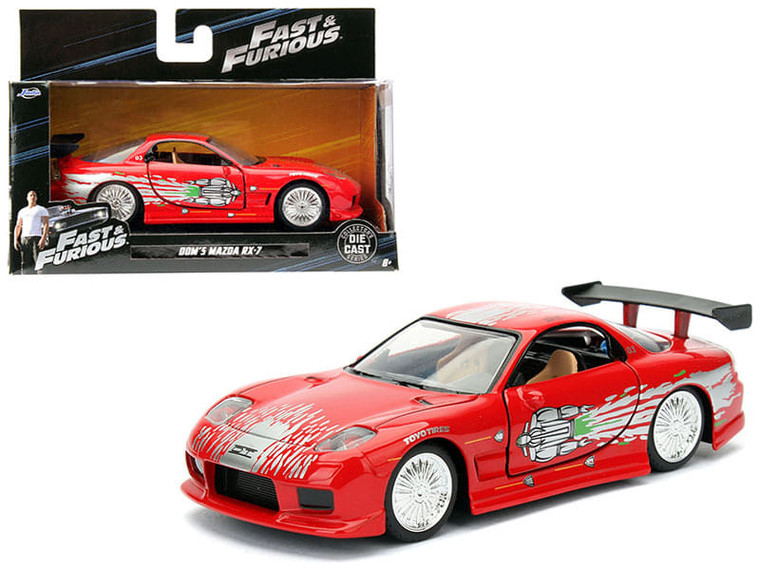 Dom's Mazda RX-7 Red with Graphics "Fast & Furious" Movie 1/32 Diecast Model Car by Jada F977-98377