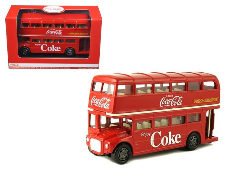 1960 Routemaster London Double Decker Bus Red "Coca-Cola" 1/64 Diecast Model by Motorcity Classics F977-464001