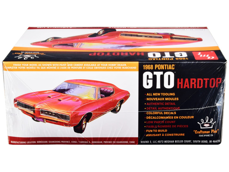 Skill 2 Model Kit 1968 Pontiac GTO Hardtop "Craftsman Plus" Series 1/25 Scale Model by AMT F977-AMT1411M