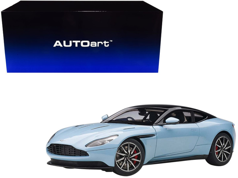 Aston Martin DB11 Q Frosted Glas Blue with Black Top 1/18 Model Car by Autoart F977-70268