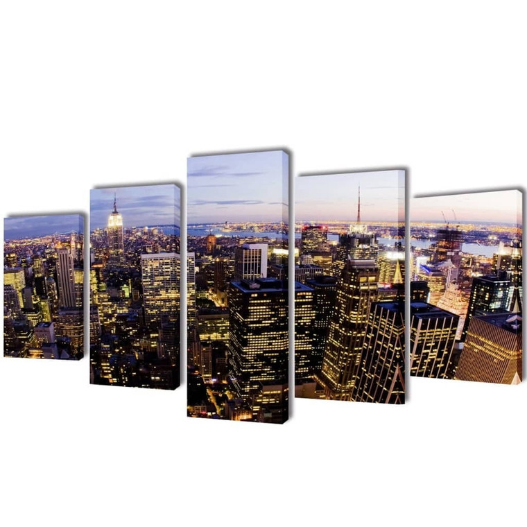 Canvas Wall Print Set Birds Eye View of New York Skyline 79" x 39 A949-241547