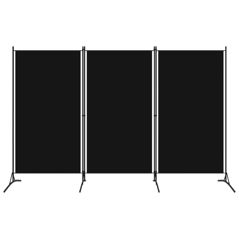 3-Panel Room Divider Black 102.4"x70.9" Fabric A949-320734