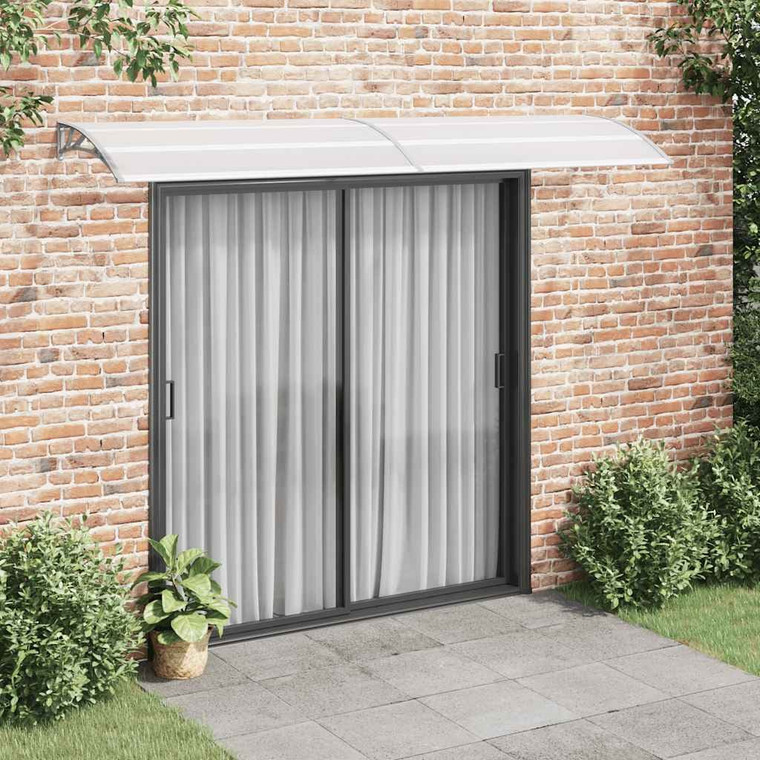 Door Canopy Gray and Transparent 118.1"x29.5" PC A949-144822