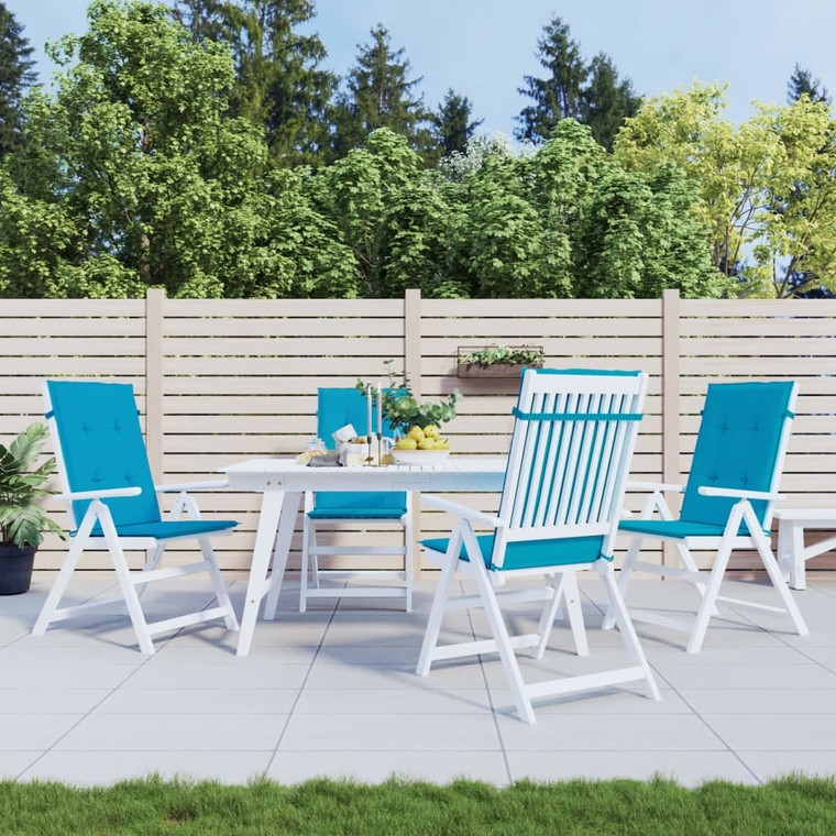 Garden Highback Chair Cushions 4 pcs Blue 47.2"x19.7"x1.2" Fabric A949-43184