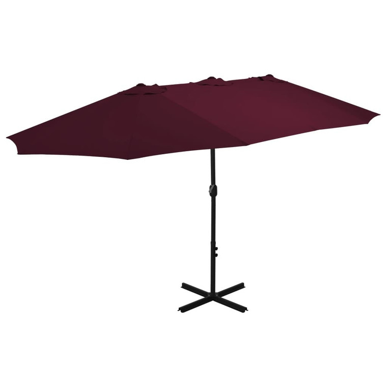 Garden Parasol with Aluminum Pole 181.1"x106.3" Bordeaux Red A949-44871