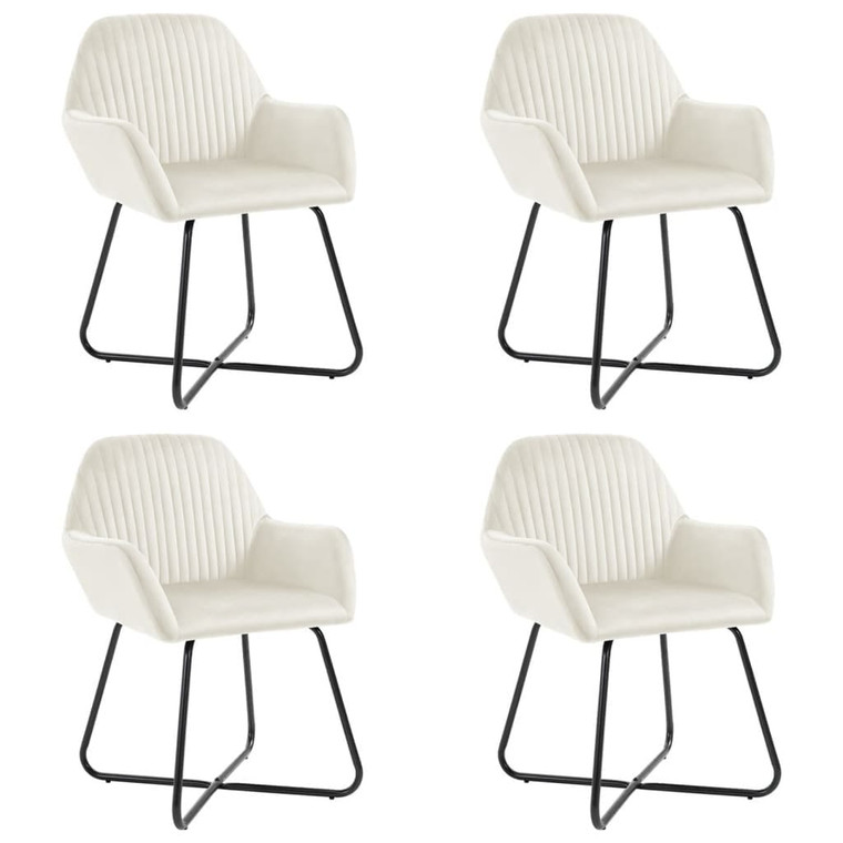 Dining Chairs 4 pcs Cream Velvet A949-277013