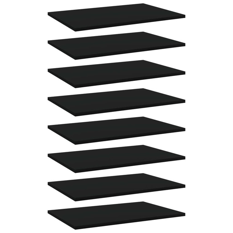 Bookshelf Boards 8 pcs Black 23.6"x15.7"x0.6" Engineered Wood A949-805253