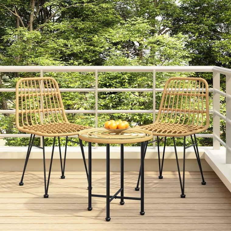 Patio Chairs 2 pcs 18.9"x24.4"x33.1" PE Rattan A949-319428