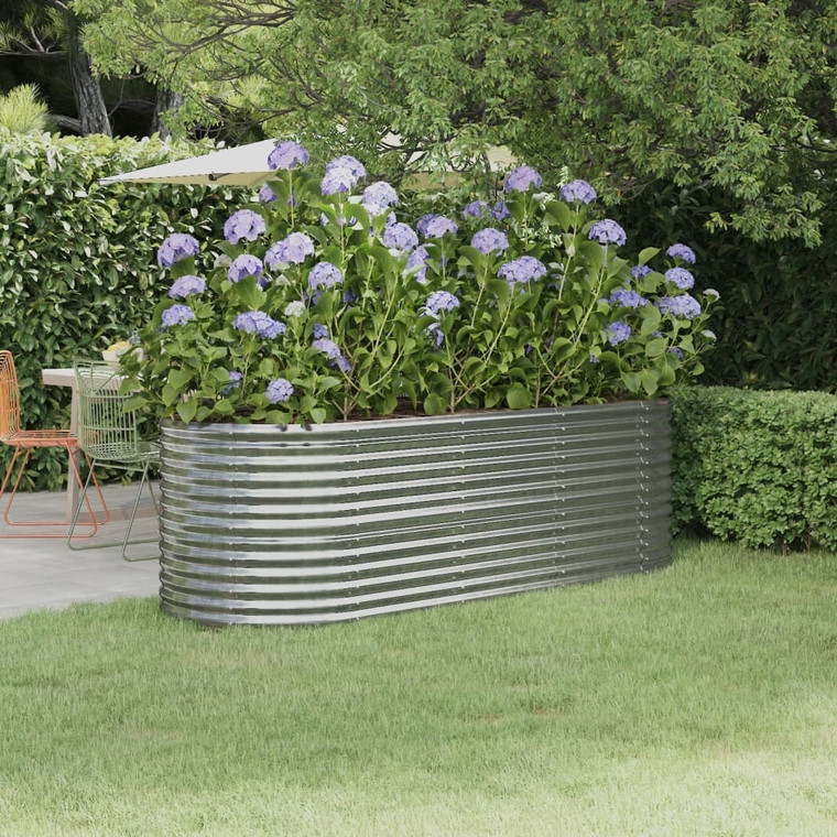 Garden Raised Bed Galvanized Steel 88.2"x31.5"x26.8" Silver A949-318957