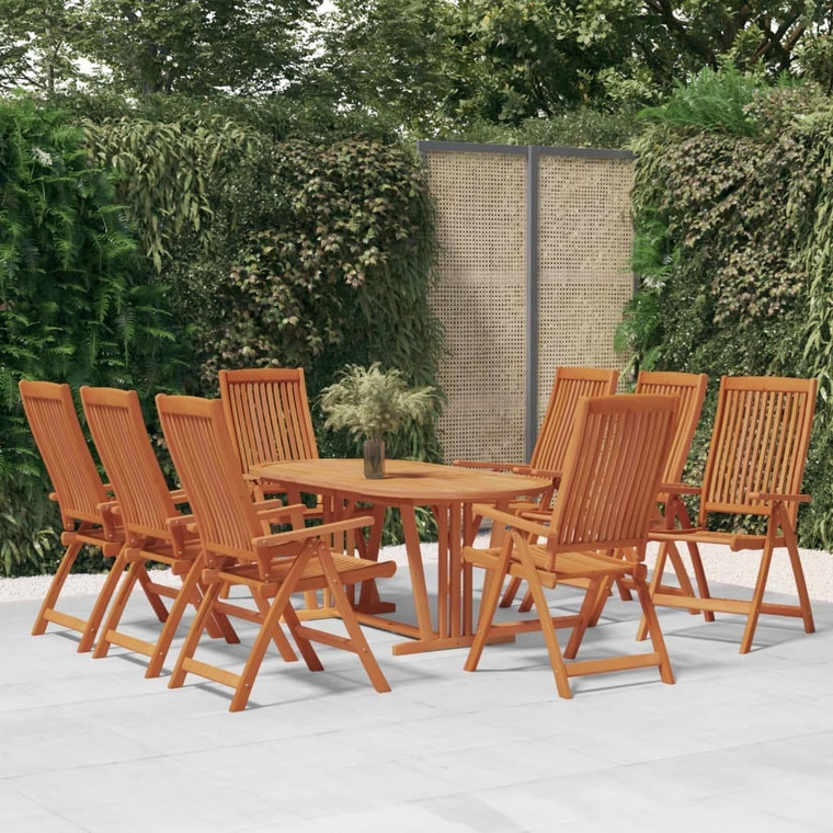 Folding Patio Chairs 8 pcs Solid Wood Eucalyptus A949-3087346