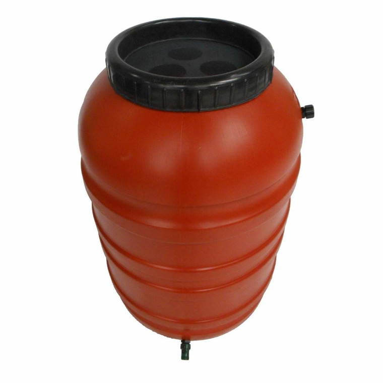 Terra Cotta Red HDPE Plastic 55-Gallon Rain Barrel with Spigot Q280-DRBFG1183469