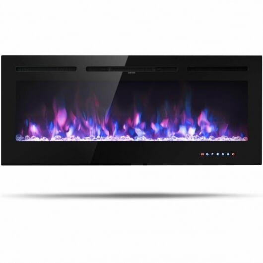 50 Inch Recessed Electric Insert Wall Mounted Fireplace with Adjustable Brightness B593-EP24727US