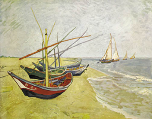 Fishing Boats On The Beach At St. Maries Q385-2065-16x20_GC