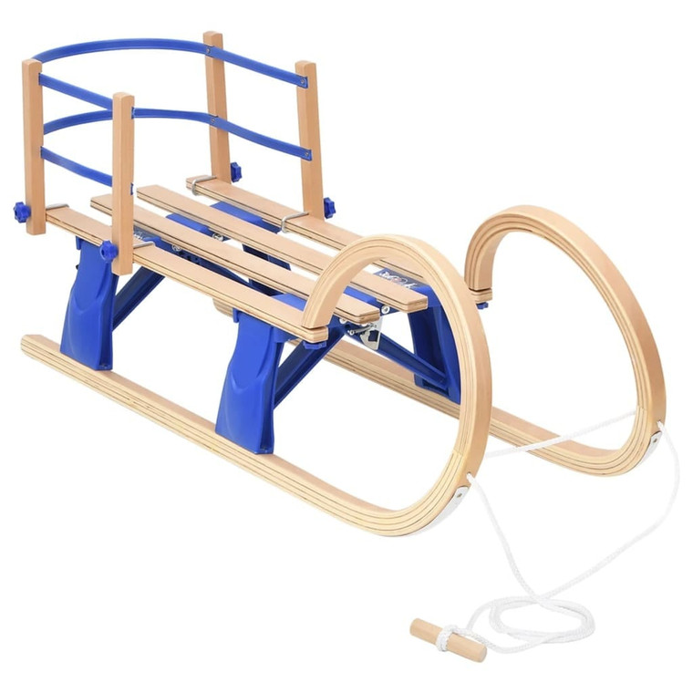  Foldable Sledge with Backrest 43.3" Plywood A949-93700