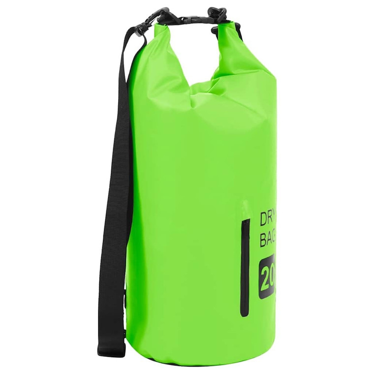  Dry Bag with Zipper Green 5.3 gal PVC A949-92777